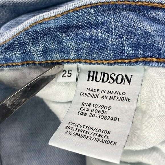 Hudson Women’s Mid Rise Natalie Ankle Skinny Jeans, distressed, size 25 - Picture 3 of 13